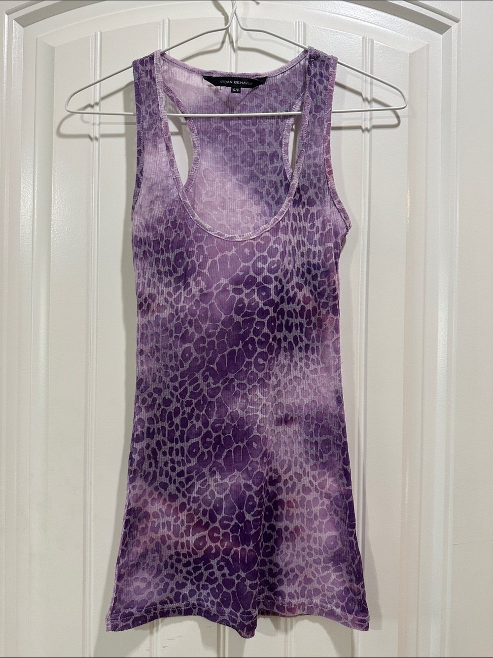 Urban Behavior Purple Semi Sheer Animal Print Racerback Tank